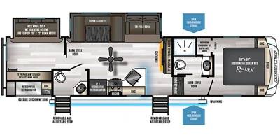 2022 KZ Sportsmen Toyhauler 270THSE 10ft Garage toy hauler floorplan diagram — Triple C Camper Consignment
