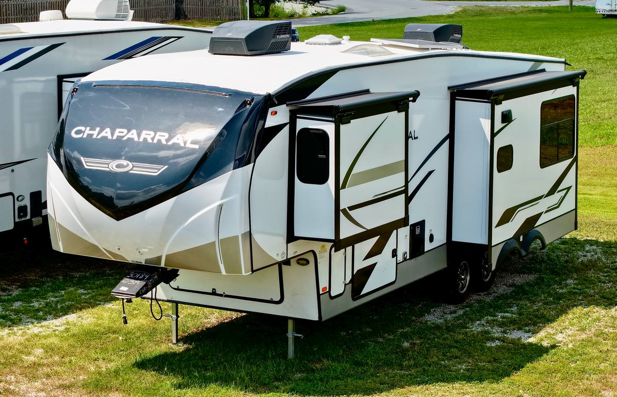 2023 Coachmen Chaparral 298RLS Rear Living fifth wheel for sale at Triple C Camper Consignment in Kentuckiana — photo 1 of 12