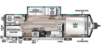 2023 East to West Alta 2800KBH travel trailer floorplan diagram — Triple C Camper Consignment
