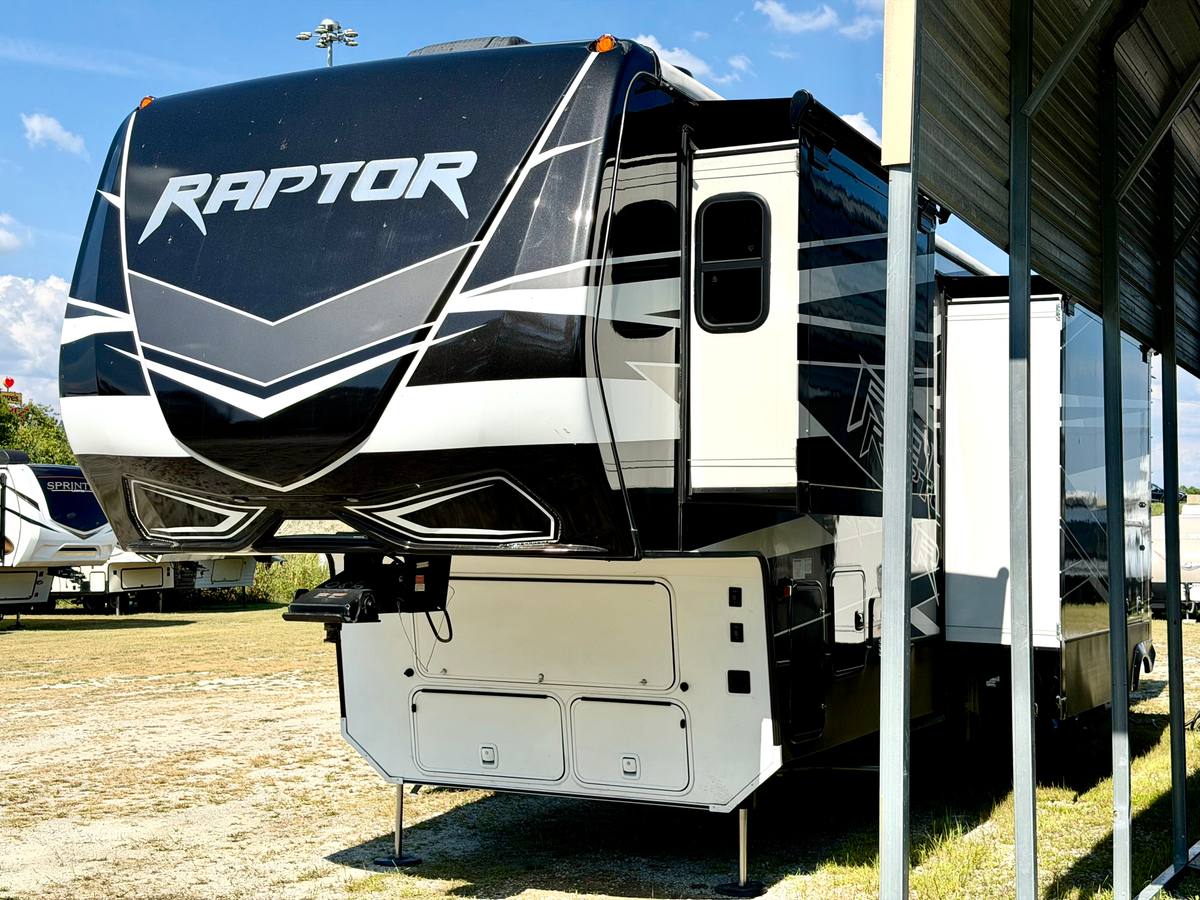 2024 Forest River Raptor 428 15Ft Garage toy hauler for sale at Triple C Camper Consignment in Kentuckiana — photo 1 of 12