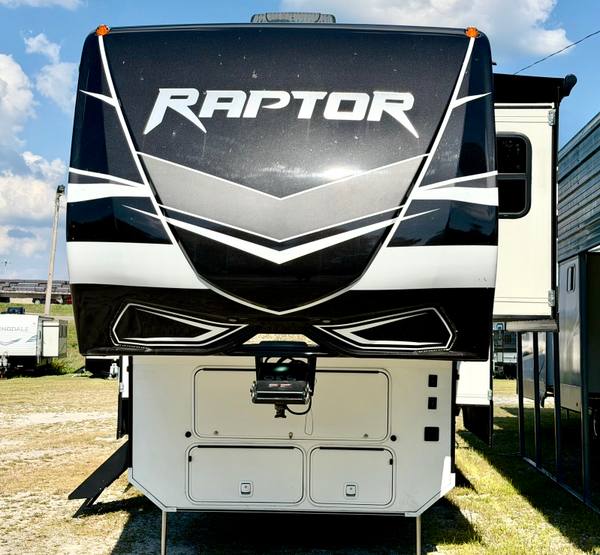 2024 Forest River Raptor 428 15Ft Garage toy hauler for sale at Triple C Camper Consignment in Kentuckiana — photo 2 of 12