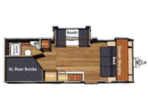 2022 Forest River Ibex 20BHS Bunkhouse travel trailer floorplan diagram — Triple C Camper Consignment