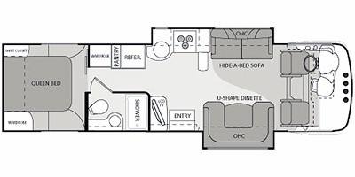 2011 Four Winds Senora Diesel 31V class a motorhome floorplan diagram — Triple C Camper Consignment