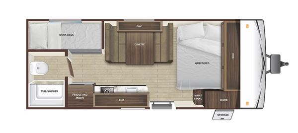 2025 StarCraft Autumn Ridge 177BH Bunkhouse travel trailer floorplan diagram — Triple C Camper Consignment