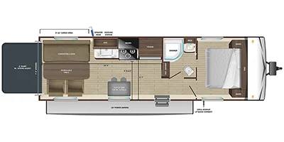 2025 Starcraft 25TH toy hauler floorplan diagram — Triple C Camper Consignment