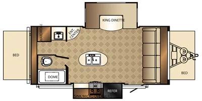 2015 Palomino Solaire Hybrid 197X travel trailer floorplan diagram — Triple C Camper Consignment